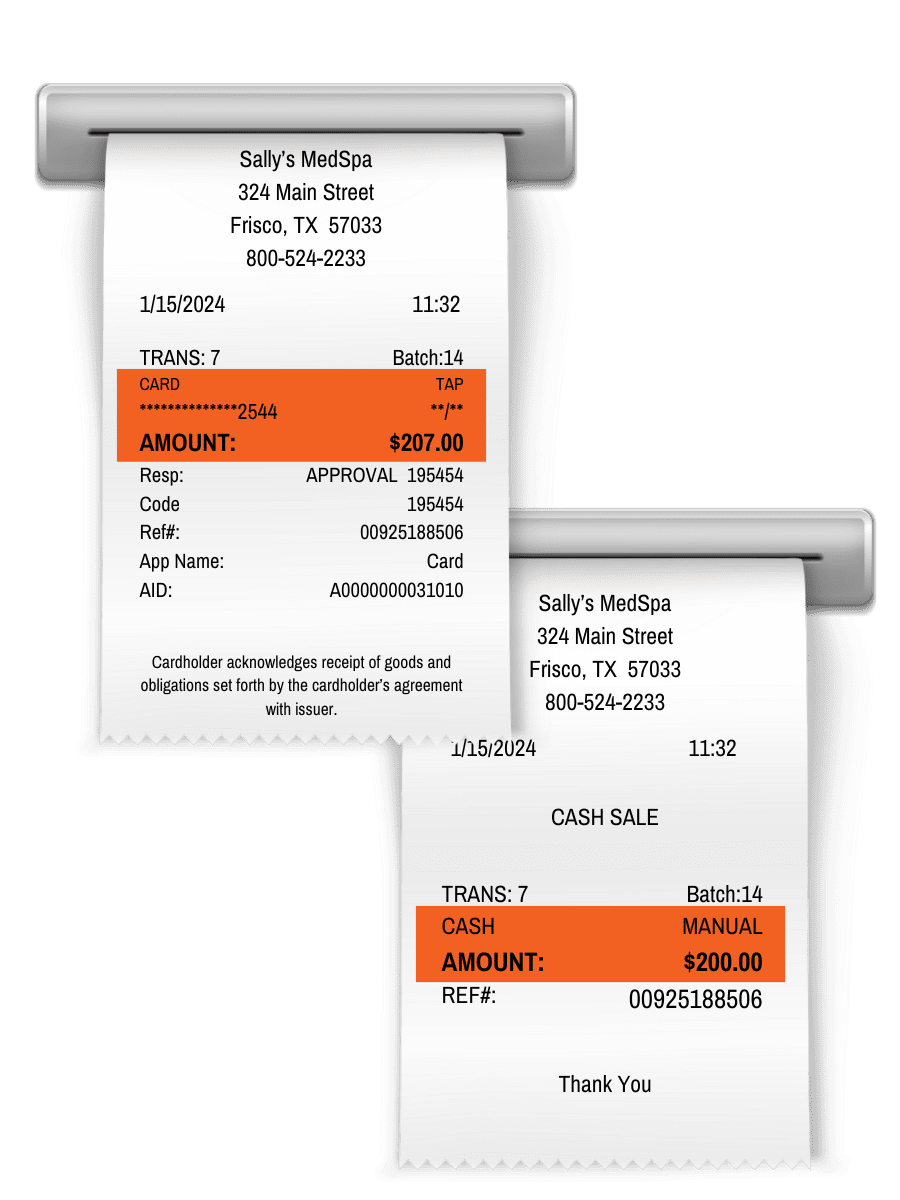 Dual Pricing Reciepts