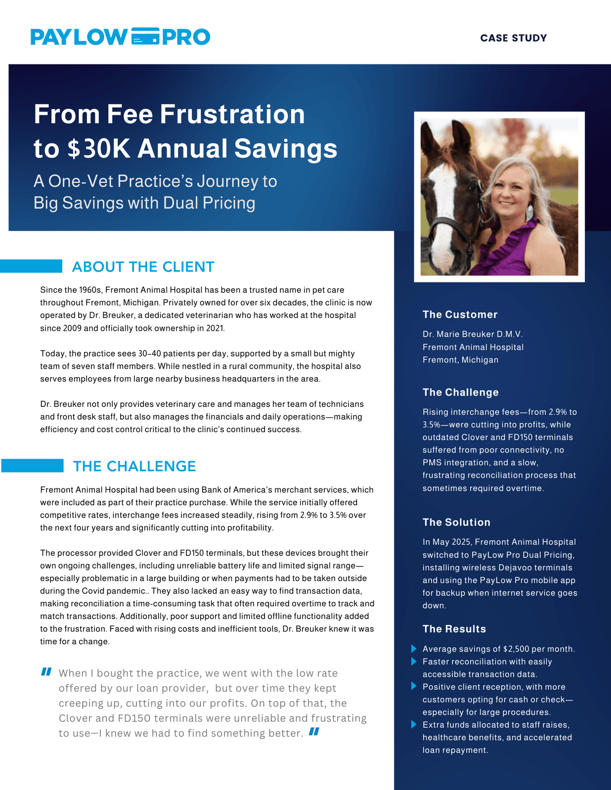 veterinary payment case study